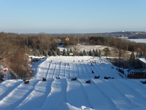 Saturday afternoon we went snow tubing at Buck Hill. The view from the top of the hill!