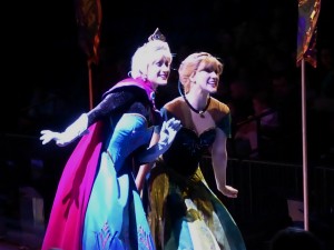 Anna and Elsa at the coronation