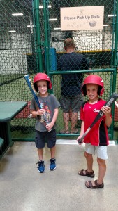 Adam and Brady at the batting cages