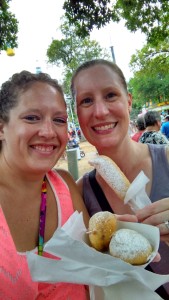 Allyson had deep fried Snickers and I had deep fried Peanut Butter Cup. So good!