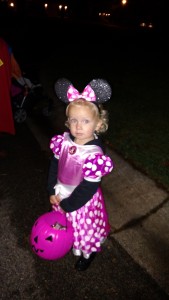 Minnie Mouse had a blast trick or treating!