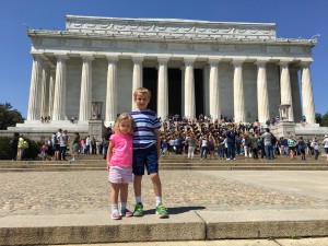In front of Lincoln Memorial