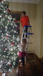 The kids had fun decorating the tree