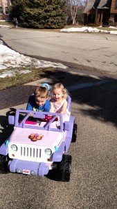 We gave Allison a Jeep! Luckily it was a beautiful 60+ degree day the day of her party so she was able to try it out!