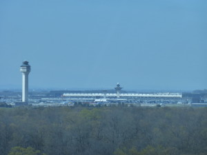 view of Dulles airport from the observation tower. 