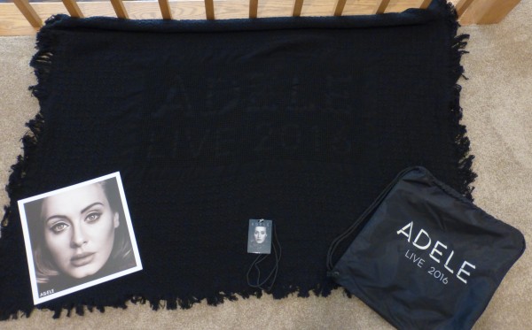 Our merchandise included a photo, lanyard, drawstring bag, and a throw blanket! Nice stuff!
